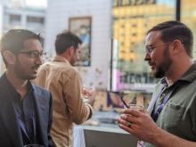 Blake and Keith at a networking event